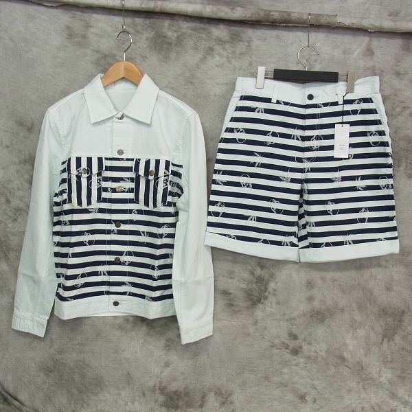 実際に弊社で買取させて頂いた lucien pellat-finet/ルシアンペラフィネ 総柄/デニムセットアップ/S