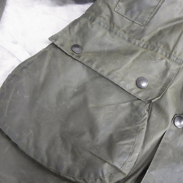 実際に弊社で買取させて頂いたBarbour/バブアー 襟コーデュロイ オイルドジャケット C36/91cmの画像 6枚目