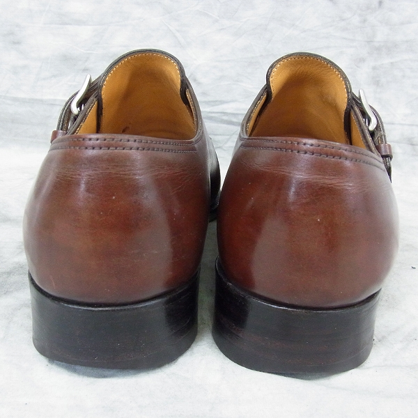 実際に弊社で買取させて頂いたJOHN LOBB/ジョンロブ NASEBY ダブルモンクストラップ ラスト7000  純正シューツリー付き ブラウン/6.5Dの画像 1枚目