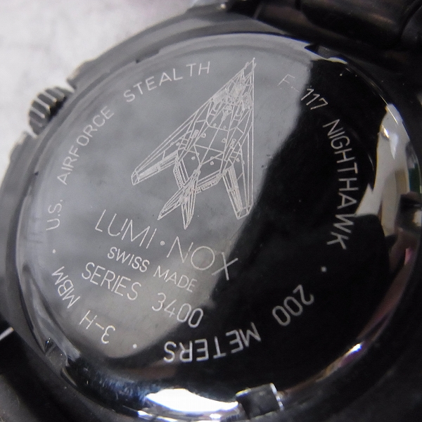 実際に弊社で買取させて頂いたLUMINOX/ルミノックス NIGHT HAWK/ナイトホーク 3400シリーズ F-117の画像 4枚目