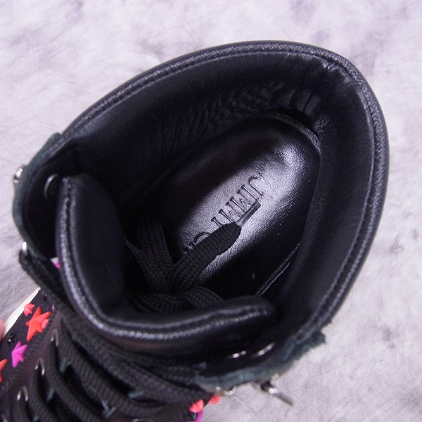 実際に弊社で買取させて頂いたJIMMY CHOO/ジミーチュウ ARGYLE OLYMPIC RED MIX スタースタッズ ハイカットスニーカー 41の画像 4枚目