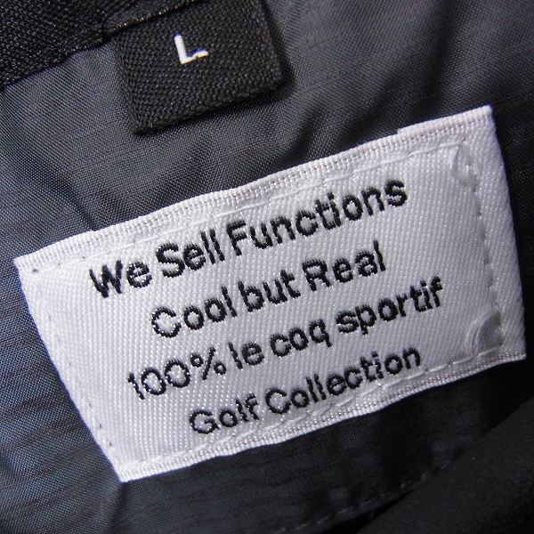 実際に弊社で買取させて頂いたLe coq sportif/ル・コック ゴルフ 布帛アウターベスト QG6695  ブラック ヒートナビ Lの画像 3枚目