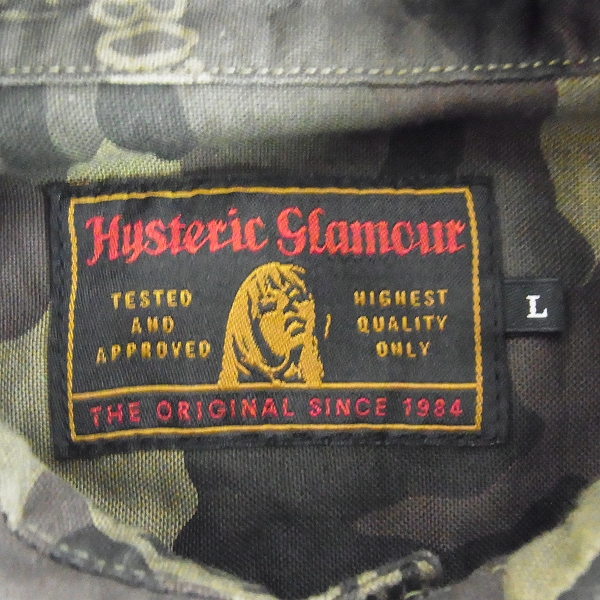 HYSTERIC GLAMOUR ワッペン　ミリタリーシャツ　L ブラック レア美品HYSTERIC GLAMOURミリタリーワッペンシャツM黒｜Yahoo