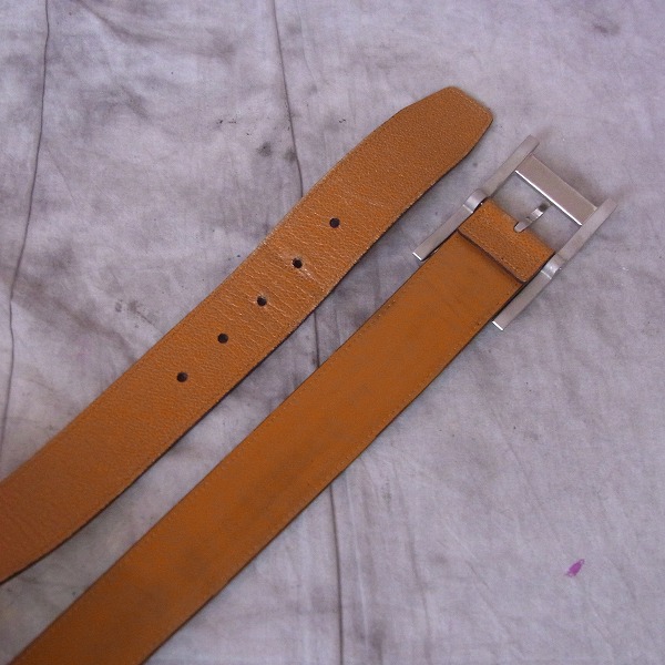 実際に弊社で買取させて頂いたBVLGARI/ブルガリ ロゴ刻印バックル付 型押し レザーベルトの画像 1枚目