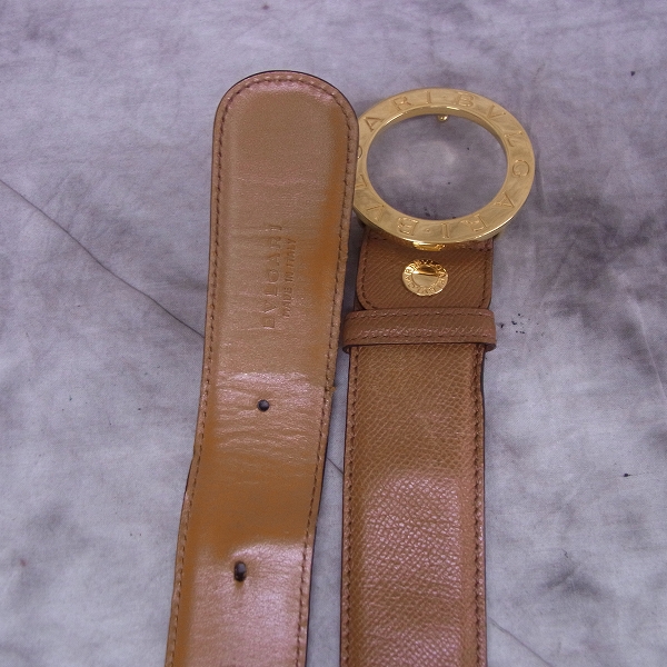 実際に弊社で買取させて頂いたBVLGARI/ブルガリ ラウンドバックルレザーベルトの画像 3枚目