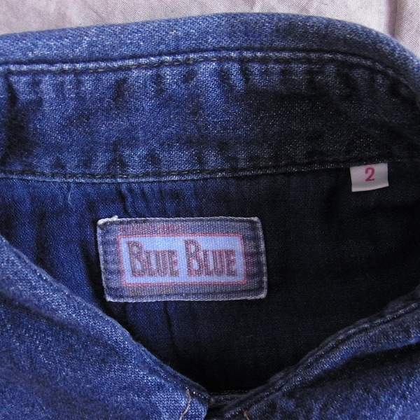 実際に弊社で買取させて頂いたBLUE BLUE/ブルーブルー 半袖 デニム シャツ インディゴブルー/2の画像 2枚目