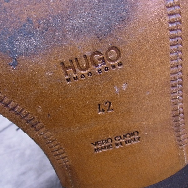 実際に弊社で買取させて頂いたHUGO BOSS/ヒューゴボス イタリア製 ハイカット/レザーブーツ 16055/42の画像 6枚目