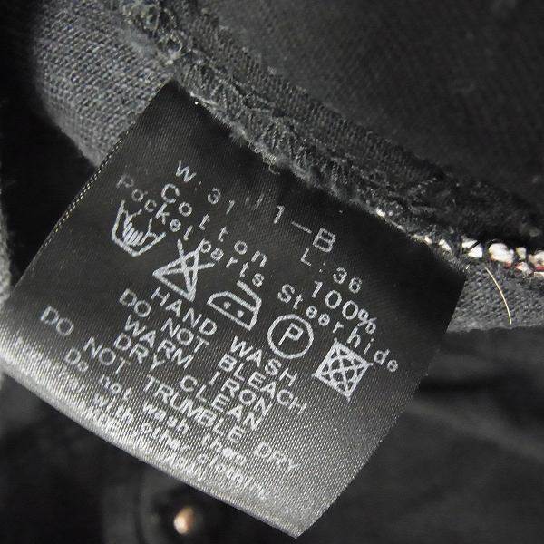 実際に弊社で買取させて頂いたCELT&COBRA/ケルト&コブラ J1-B コットン デニムパンツ ブラック W31の画像 3枚目