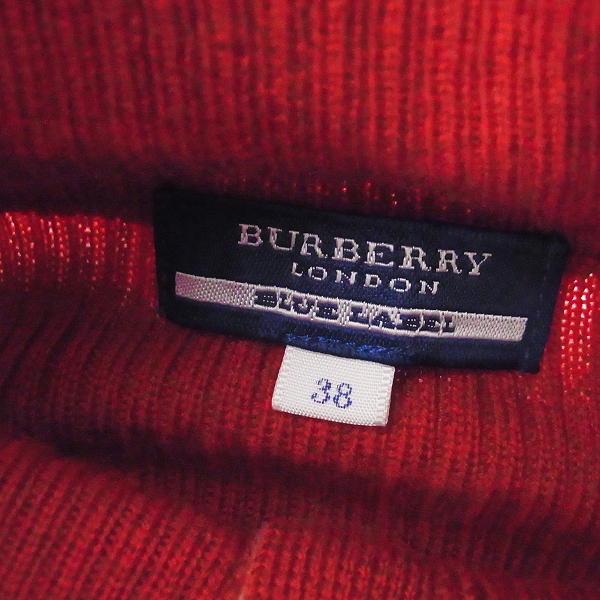 実際に弊社で買取させて頂いたBURBERRY LONDON/バーバリーロンドン ブルーレーベル 長袖 ニット レッド/38の画像 2枚目