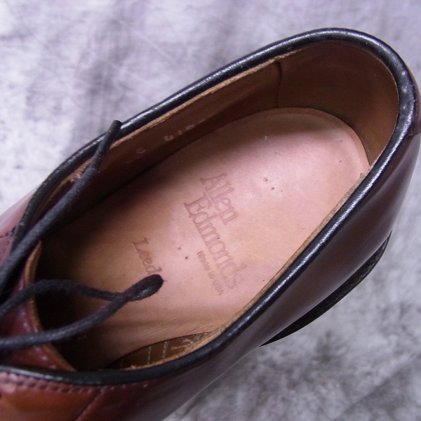 実際に弊社で買取させて頂いたAllen Edmonds/アレンエドモンズ コードバン プレーントゥ レザーシューズ 9591/6Eの画像 4枚目