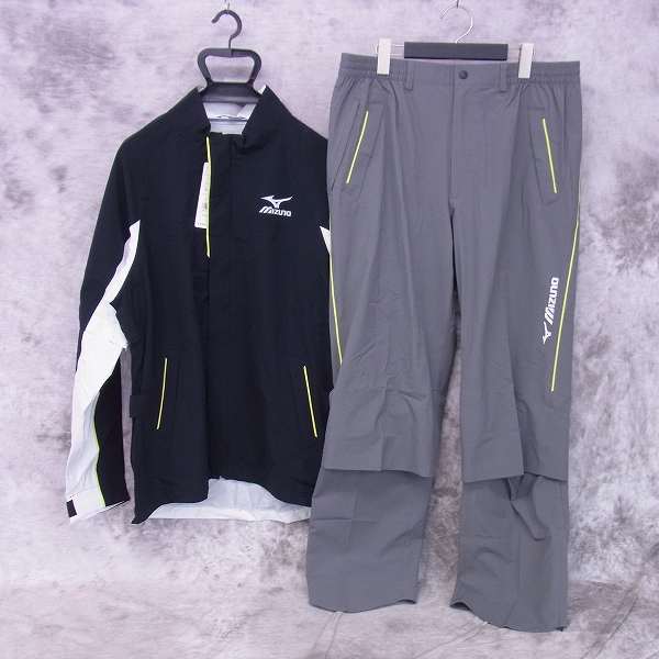 実際に弊社で買取させて頂いた【未使用】mizuno/ミズノ ゴルフ NEXLITE レインスーツ/レインウェア セットアップ ブラック 2XL