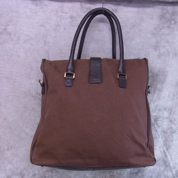 実際に弊社で買取させて頂いたHUGO BOSS/ヒューゴボス キャンバス切替 2WAY トートバッグの画像 1枚目