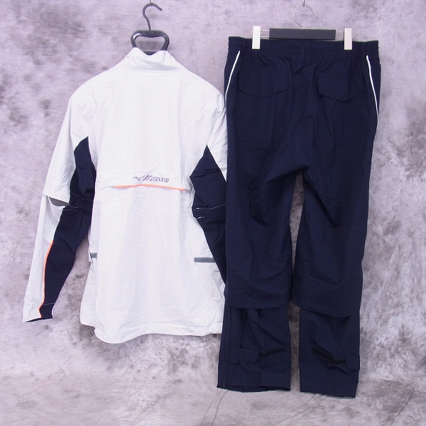 実際に弊社で買取させて頂いた【未使用】mizuno/ミズノ ゴルフ NEXLITE レインスーツ/レインウェア セットアップ ホワイト 2XLの画像 1枚目