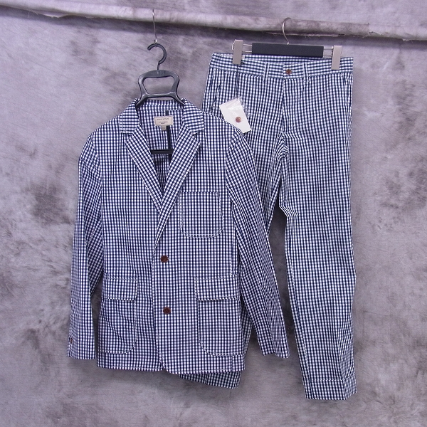 実際に弊社で買取させて頂いた【未使用】MAISON KITSUNE/メゾンキツネ ギンガムチェック 2Bテーラードジャケット セットアップ KMV-0402-A 38/42