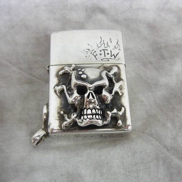 実際に弊社で買取させて頂いたTRAVIS WALKER/トラヴィスワーカー スターリング ZIPPO/ジッポー メルティングスカルの画像 1枚目