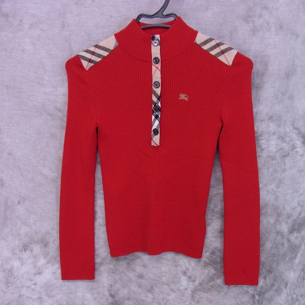 実際に弊社で買取させて頂いたBURBERRY LONDON/バーバリーロンドン ブルーレーベル 長袖 ニット レッド/38