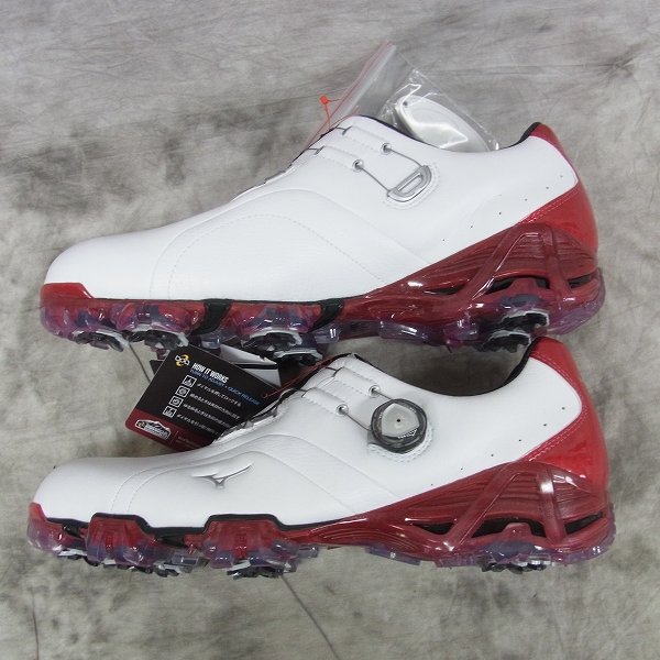 実際に弊社で買取させて頂いた【未使用】Mizuno/ミズノ ゴルフシューズ GENEM 006/ジェネム006 Boa 51GM160062 29cm ホワイト×レッドの画像 3枚目