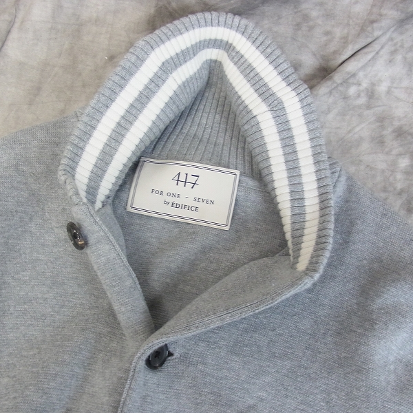 実際に弊社で買取させて頂いたEDIFICE/エディフィス 417/フォーワンセブン コットン リブ ブルゾン/Lの画像 5枚目