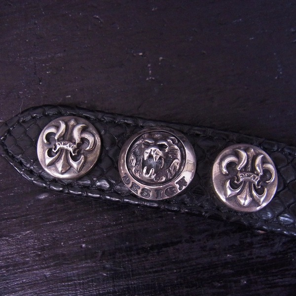 実際に弊社で買取させて頂いたDEAL DESIGN/ディールデザイン 3ドット ブレードリリー パイソンレザー ブレスレットの画像 3枚目