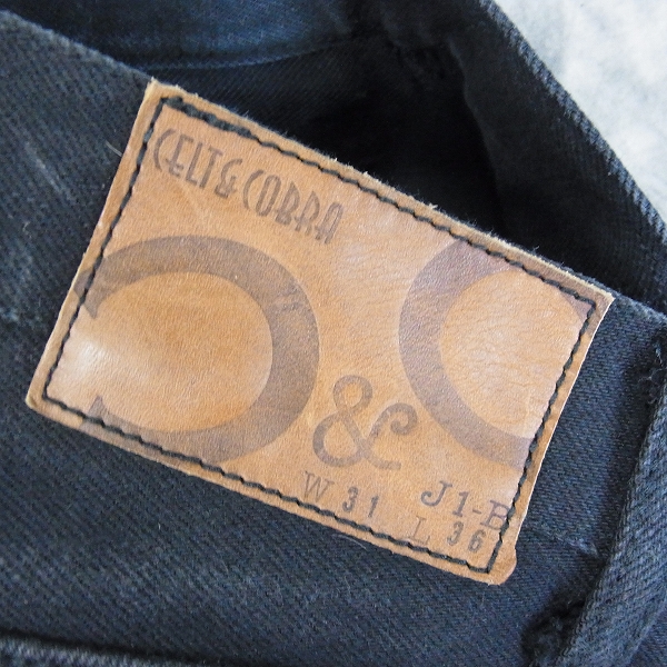 実際に弊社で買取させて頂いたCELT&COBRA/ケルト&コブラ J1-B コットン デニムパンツ ブラック W31の画像 2枚目
