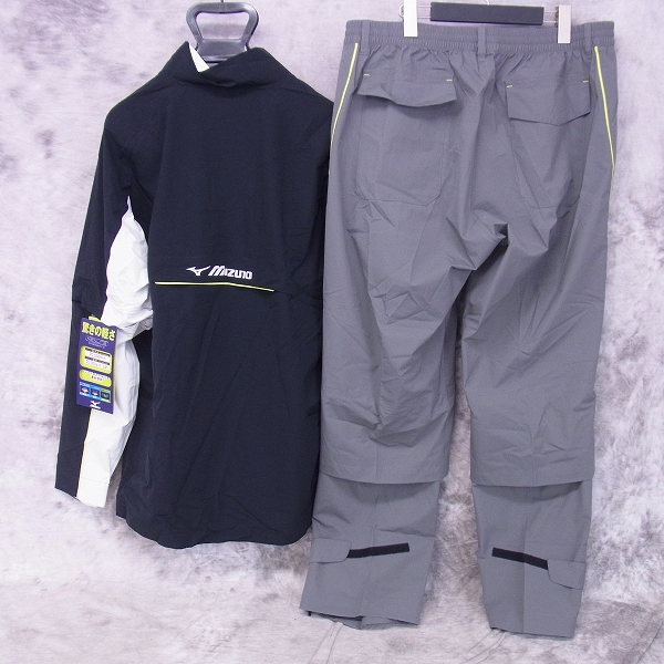 実際に弊社で買取させて頂いた【未使用】mizuno/ミズノ ゴルフ NEXLITE レインスーツ/レインウェア セットアップ ブラック 2XLの画像 1枚目