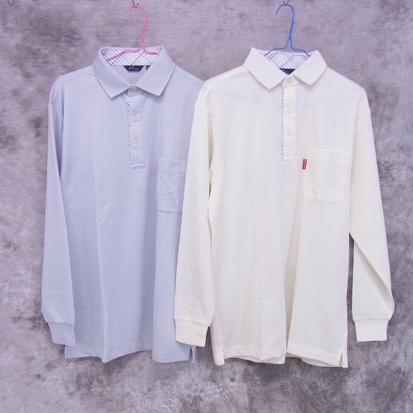 実際に弊社で買取させて頂いた【未使用】MIZUNO/ミズノ ゴルフウェア 長袖ポロシャツ 首中チェック柄 2点SET/L