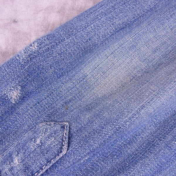 実際に弊社で買取させて頂いたHYDROGEN/ハイドロゲン デニムシャツ ワンポイントスカル刺繍/Sの画像 5枚目