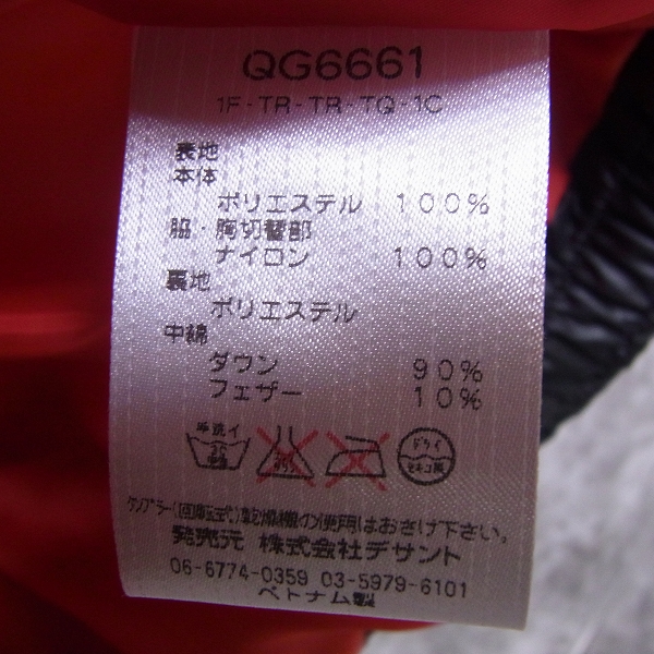 実際に弊社で買取させて頂いた【未使用】le coq sportif/ルコック ゴルフウェア アウターダウンジャケット 半袖 ブラック/LLの画像 3枚目