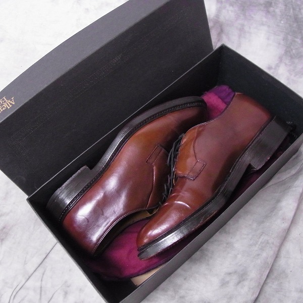 実際に弊社で買取させて頂いたAllen Edmonds/アレンエドモンズ コードバン プレーントゥ レザーシューズ 9591/6Eの画像 8枚目
