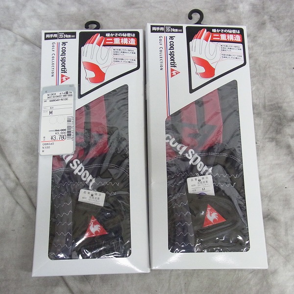 実際に弊社で買取させて頂いた【未使用】Le coq sportif/ル・コック 両手用ゴルフグローブ QQ8040 M 2点セット