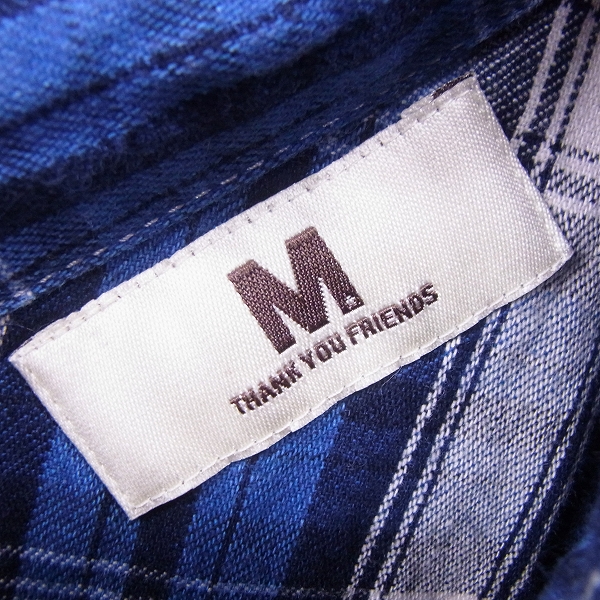 実際に弊社で買取させて頂いたM/エム コットン 長袖 チェックシャツ Mの画像 2枚目