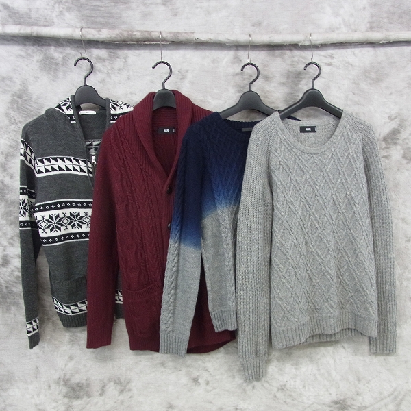 実際に弊社で買取させて頂いたHARE/ハレ ウール混 ニット セーター/カーディガン/パーカー/M 4点セット