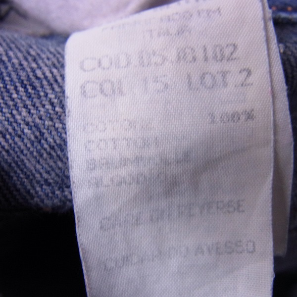 実際に弊社で買取させて頂いたARMANI JEANS/アルマーニジーンズ イタリア製 インディゴ/プレート デニムパンツ 29の画像 4枚目