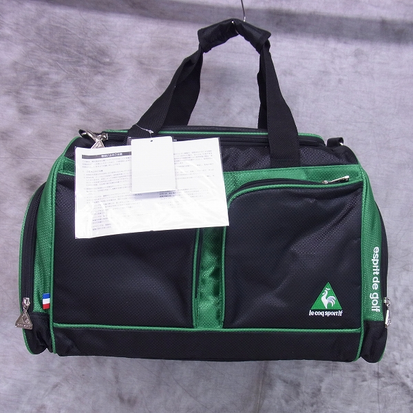 実際に弊社で買取させて頂いた【未使用】Le coq sportif/ル・コック ボストンバック QQ2145 ブラック/グリーン シューズイン