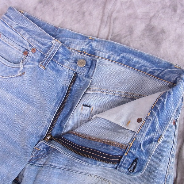 実際に弊社で買取させて頂いたBLUE BLUE/ブルーブルー インディゴ/パッチワーク/ウォッシュ加工 デニムパンツ 34の画像 2枚目