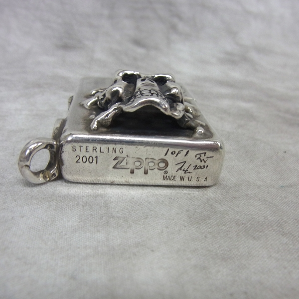 実際に弊社で買取させて頂いたTRAVIS WALKER/トラヴィスワーカー スターリング ZIPPO/ジッポー メルティングスカルの画像 4枚目