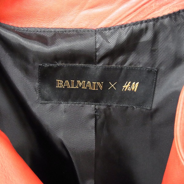 実際に弊社で買取させて頂いたBALMAN×H&M/バルマン×エイチ＆エム シープスキン レザーバイカージャケット ライダース/48の画像 3枚目