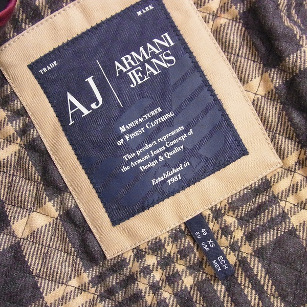 実際に弊社で買取させて頂いたARMANI JEANS/アルマーニジーンズ ライナー付き ミリタリー コート USA:XSの画像 2枚目