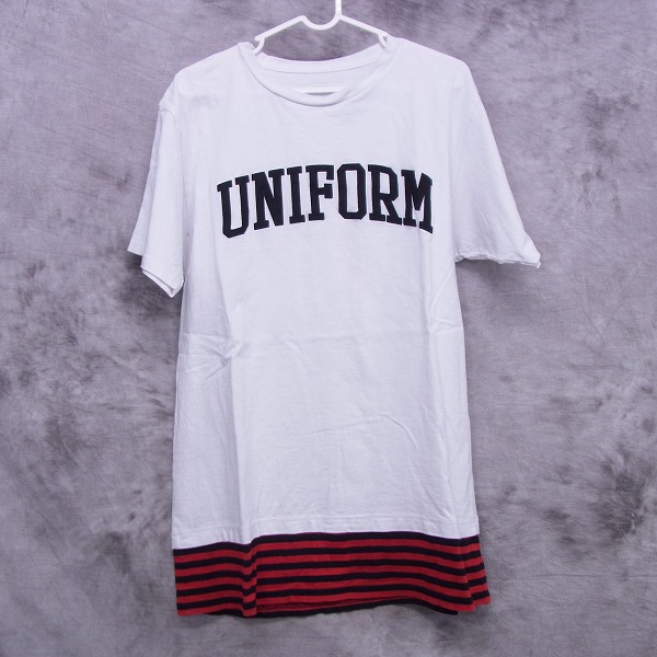 実際に弊社で買取させて頂いたUniform Experiment/ユニフォームエクスペリメント whiteline 16SS ARCH LOGO FAKE LAYERD HEM BORDER TEE/Tシャツ UE-167017