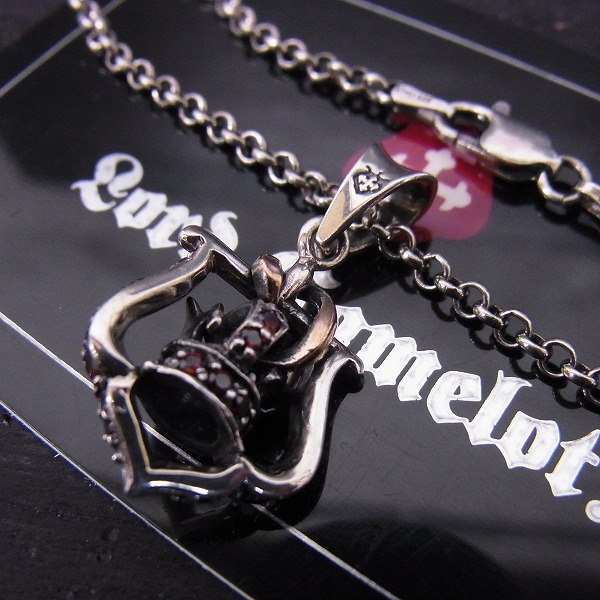 実際に弊社で買取させて頂いた【ギャラ付】Lord Camelot/ロードキャメロット エンブレム クラウン ネックレスw/ガーネット Lc-910