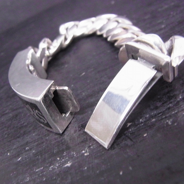 実際に弊社で買取させて頂いた【ギャラ付き】STANLEY GUESS/スタンリーゲス ラージIDウッドインレイクラシックリンクブレスの画像 2枚目