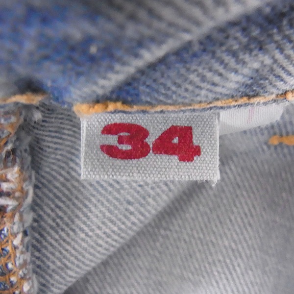 実際に弊社で買取させて頂いたBLUE BLUE/ブルーブルー インディゴ/パッチワーク/ウォッシュ加工 デニムパンツ 34の画像 4枚目