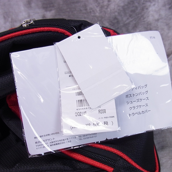 実際に弊社で買取させて頂いた【未使用】Le coq sportif/ル・コック ボストンバック QQ2145 ブラック/レッド シューズインの画像 5枚目