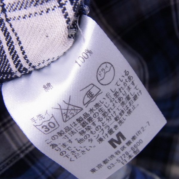 実際に弊社で買取させて頂いたM/エム コットン 長袖 チェックシャツ Mの画像 3枚目