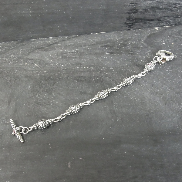 実際に弊社で買取させて頂いたLord Camelot/ロードキャメロット デザインブレスレットｗ/ガーネット LC-1102GN/21cmの画像 4枚目