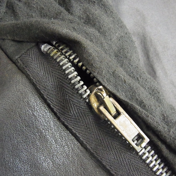 実際に弊社で買取させて頂いたRick Owens/リックオウエンス OLMAR AND MIRTA/オルマーアンドマリータ ファー付きレザージャケットの画像 8枚目