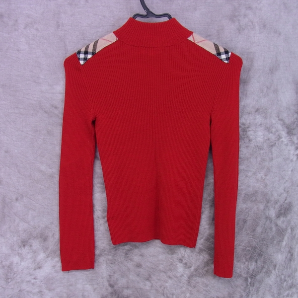 実際に弊社で買取させて頂いたBURBERRY LONDON/バーバリーロンドン ブルーレーベル 長袖 ニット レッド/38の画像 1枚目