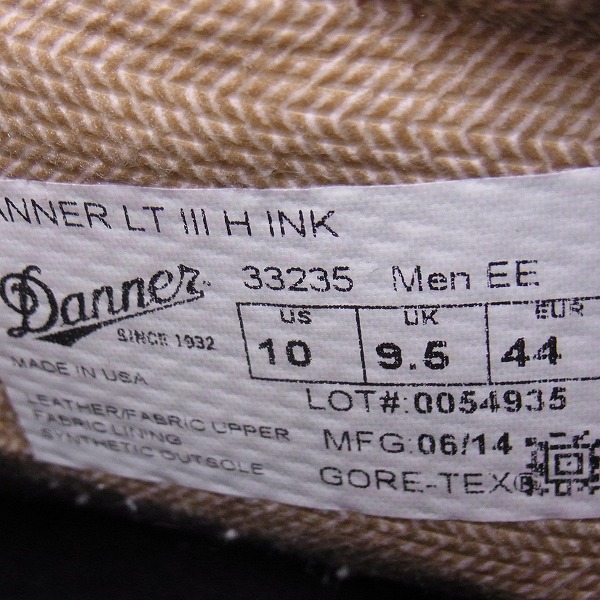 実際に弊社で買取させて頂いたDanner/ダナー DANNER Light/ダナーライト3 H INK 33235/US-10の画像 5枚目