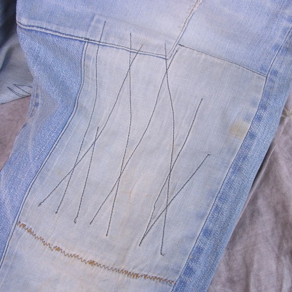 実際に弊社で買取させて頂いたBLUE BLUE/ブルーブルー インディゴ/パッチワーク/ウォッシュ加工 デニムパンツ 34の画像 6枚目