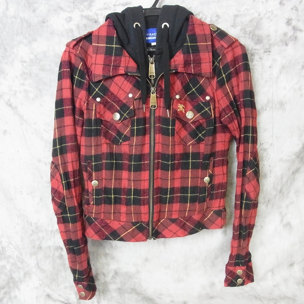 実際に弊社で買取させて頂いたBURBERRY LONDON/バーバリーロンドン ブルーレーベル タータンチェック パーカー レディース  38